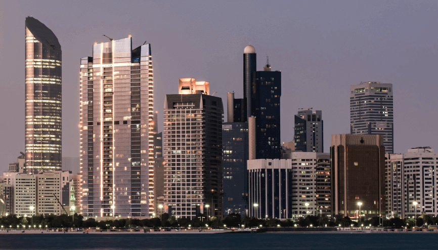 Abu Dhabi Seascape with Modern Skyscrapers – UAE Business Landscape